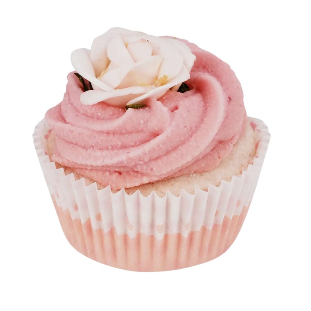 1 CUPCAKE CREMA SOLIDA CON ROSA