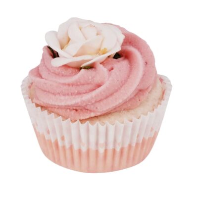 CUPCAKE CREMA SOLIDA CON ROSA