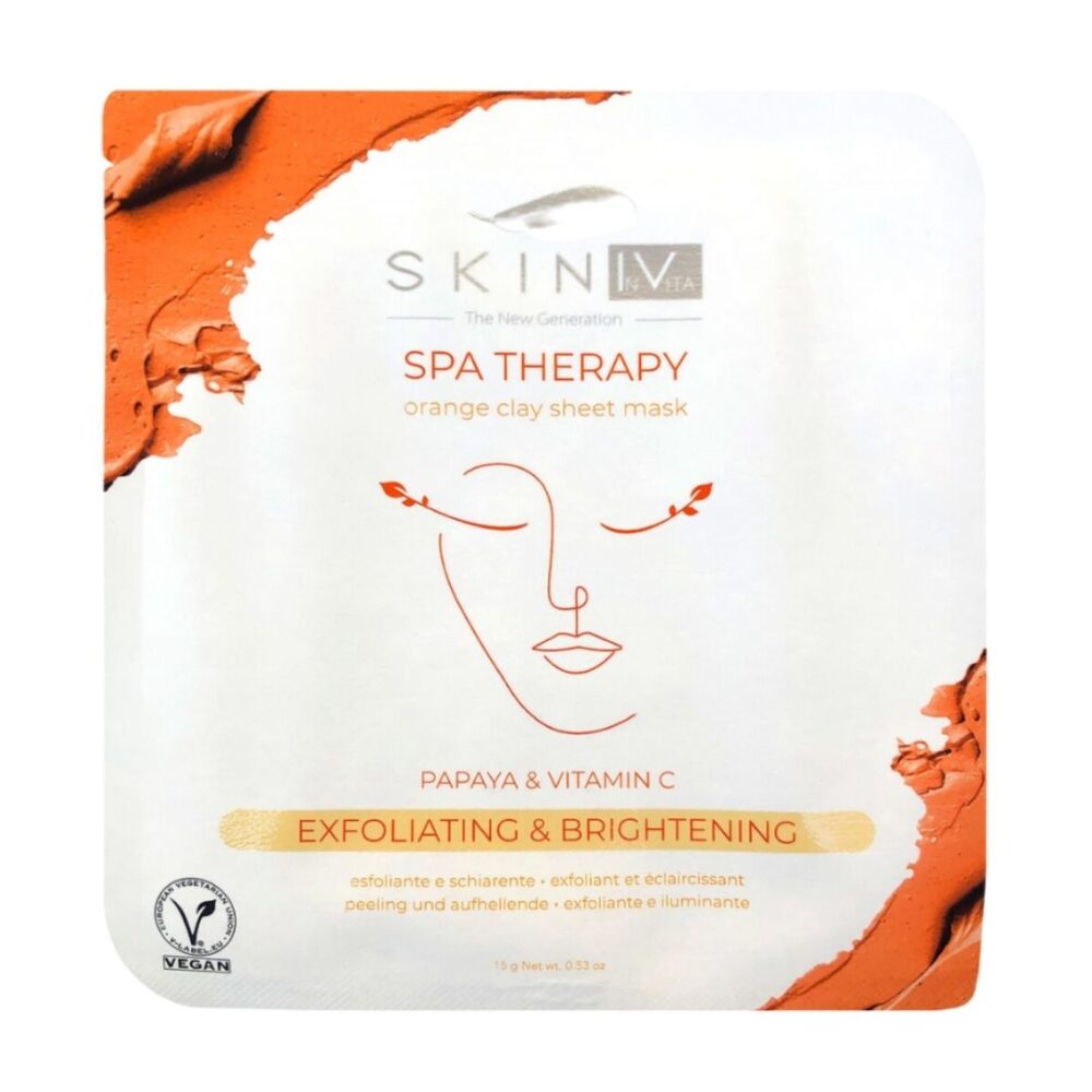 MASCHERA VISO IN TESSUTO ARGILLA ARANCIONE