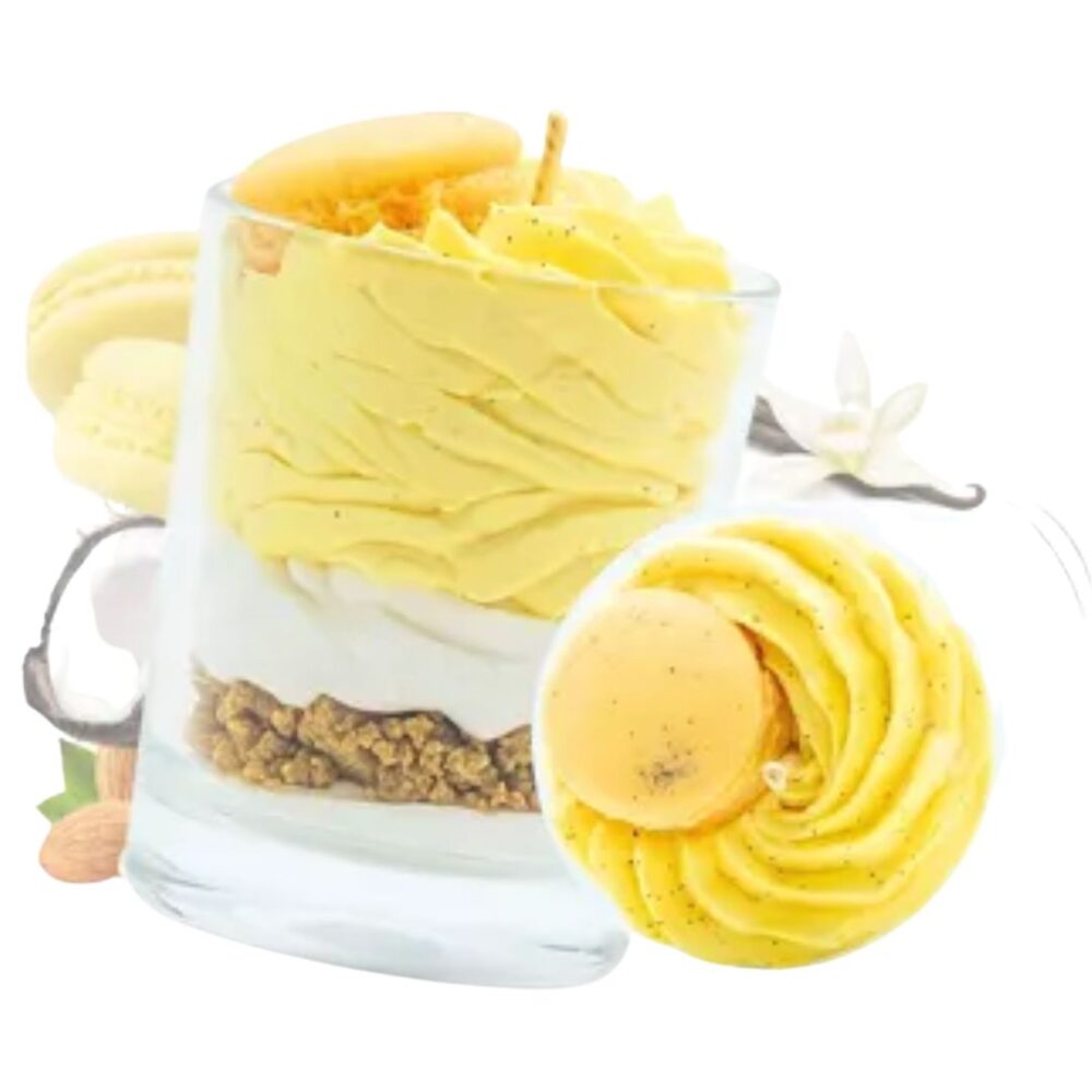 6 CANDELA GOURMET MACARON ALLA VANIGLIA